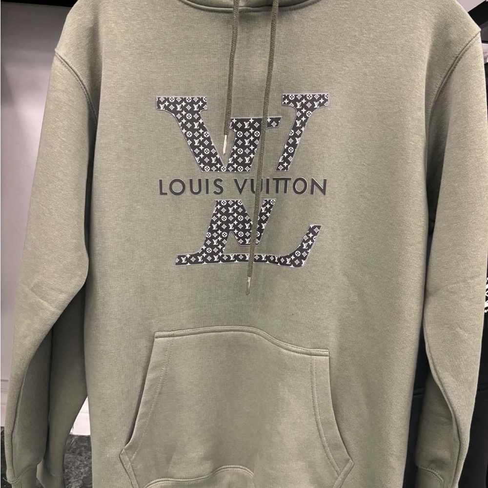 Louis Vuitton Olive Green LV Monogram Pullover Hoodie